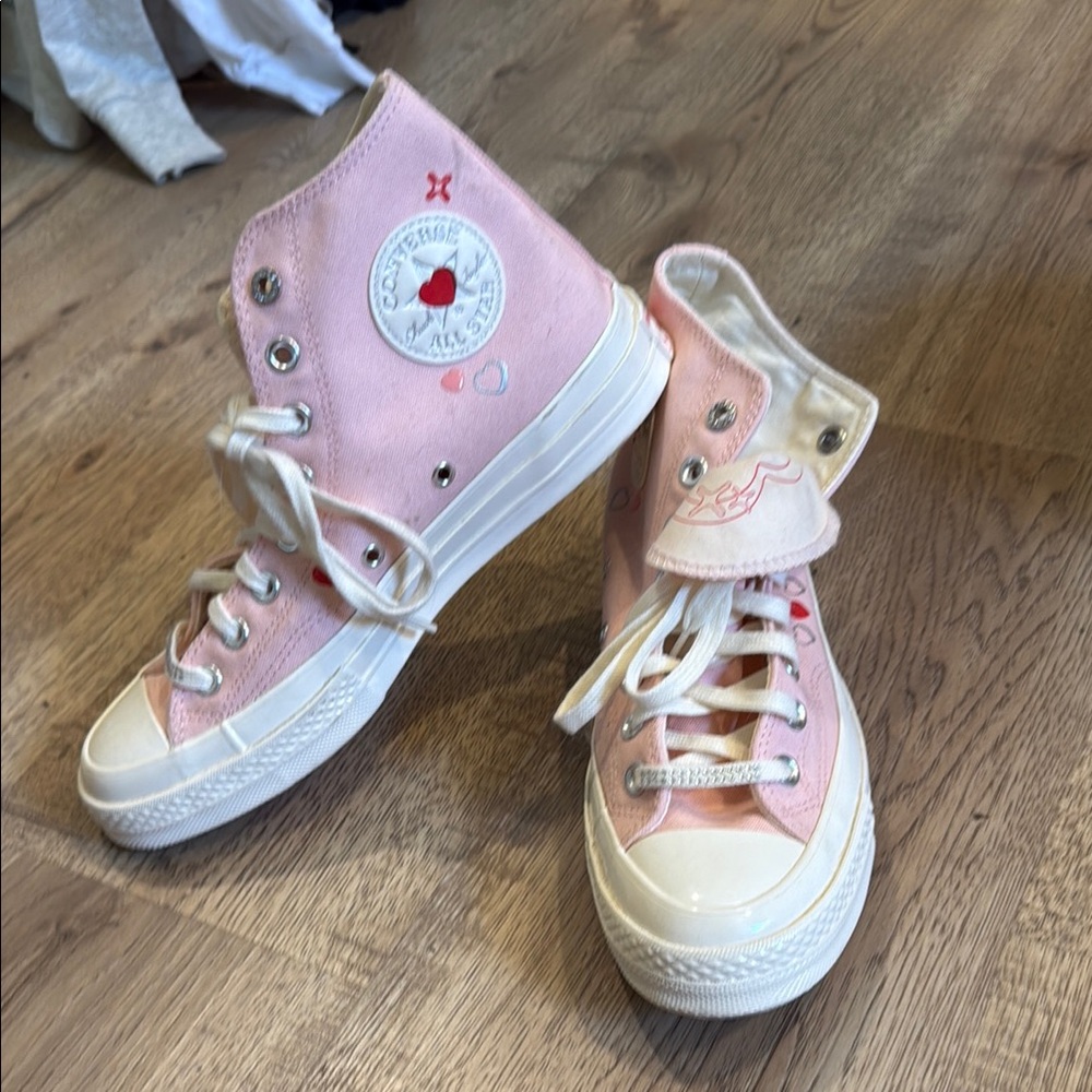 Charming Pink High-Top Kids Sneakers